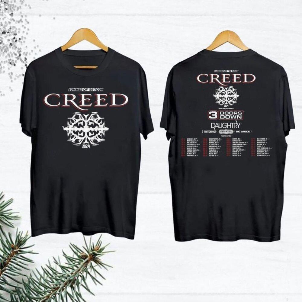 Creed Band  Summer Of 99 Concert Tour 2 Sided Unisex T-Shirt